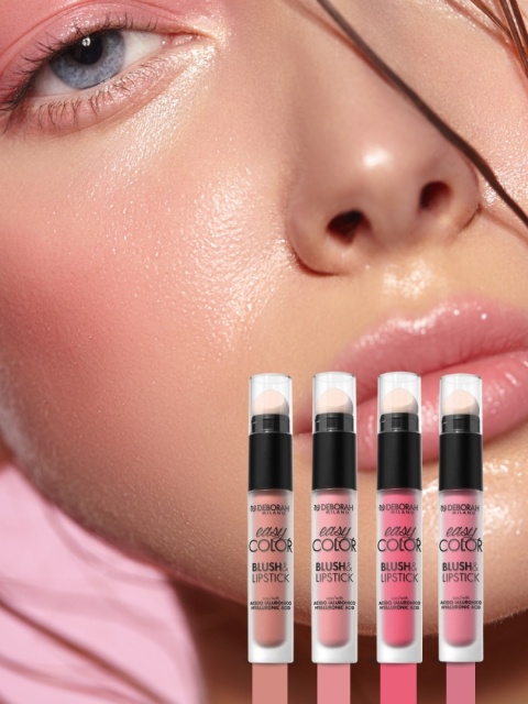 DEBORAH EASY COLOR BLUSH & LIPSTICK 03 REBEL PINK 2IN1 POMADKA & RÓŻ