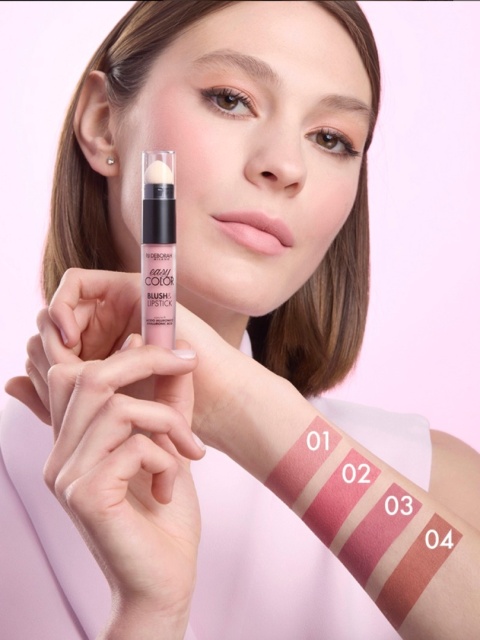 DEBORAH EASY COLOR BLUSH & LIPSTICK 02 COLD ROSE 2IN1 POMADKA & RÓŻ